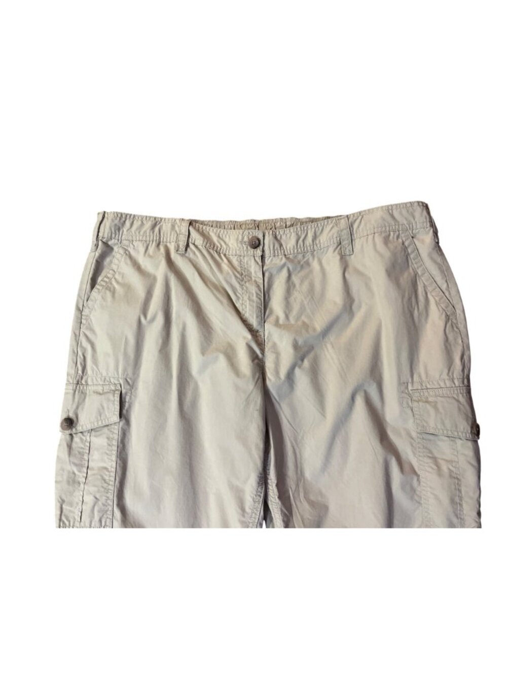 Lands' End Womens 24W Khaki Cargo Pants Elastic Waist Cotton Hiking Used - Picture 5 of 16